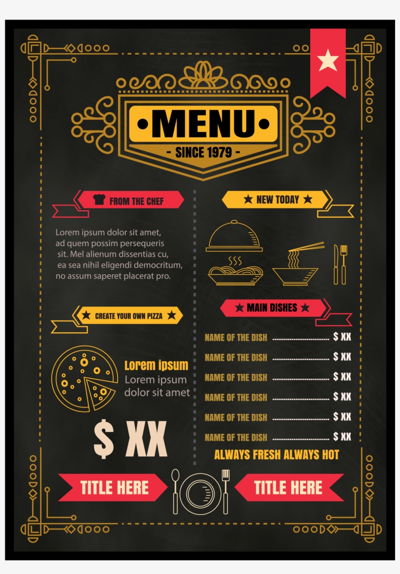 Banner Library Fast Food Hamburger Fastfood Transprent - Menu For Restaurant Vector Free, transparent png #1276080