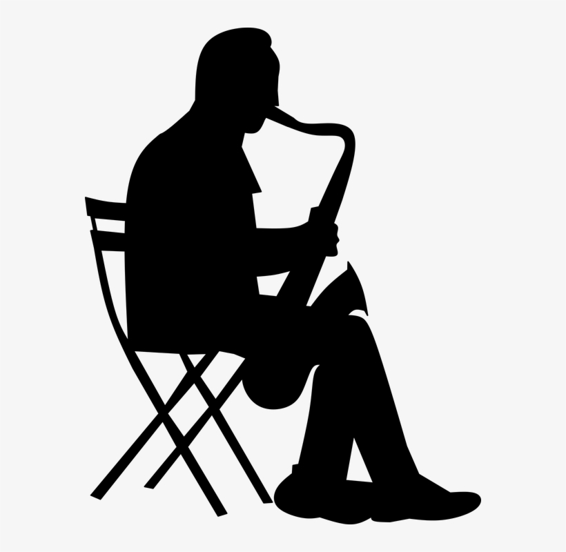 Silhouette, Saxophonist, Man, Jazz, Saxophone, Suit - Saxophone Silhouette, transparent png #1276491