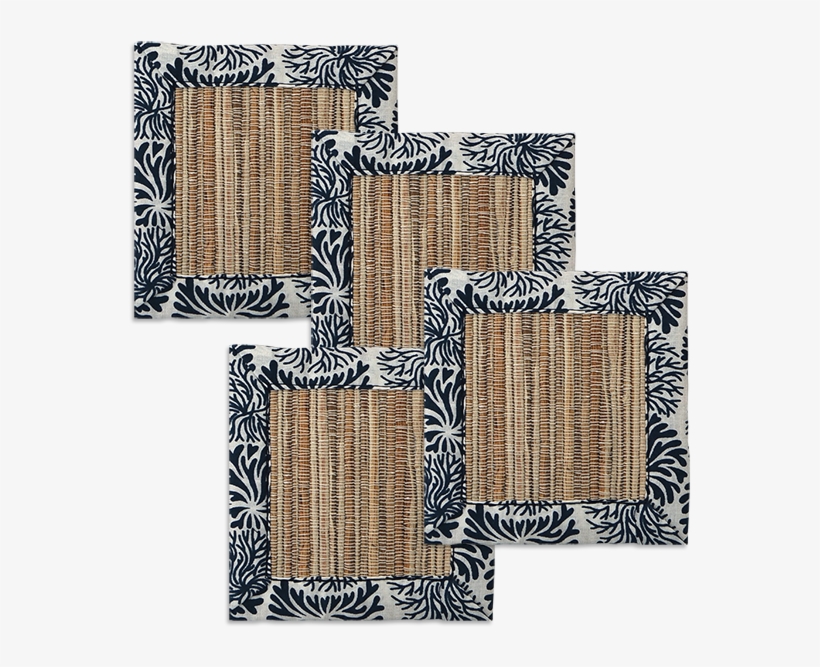 Tumbleweed Indigo Waterlily Coaster, Set Of - Coaster Set Of 4, transparent png #1276909