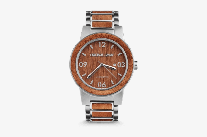 Barrel Auto 47mm - Original Grain Barrel - Mahogany Wood Mens Watch, transparent png #1277114
