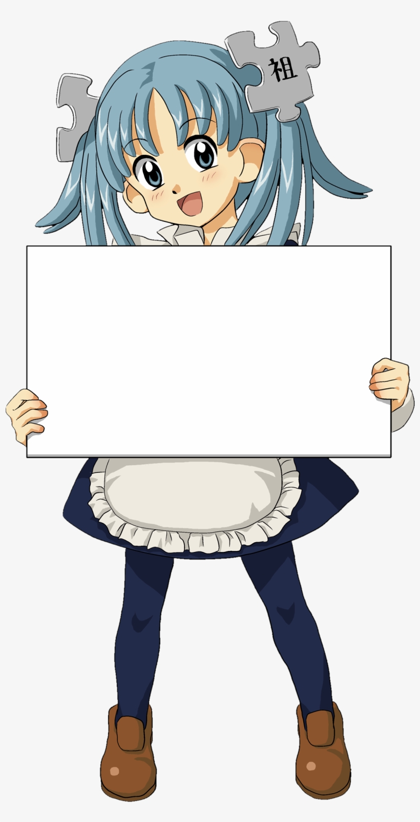 Wikipe-tan Holding Sign - Holding A Sign, transparent png #1277617