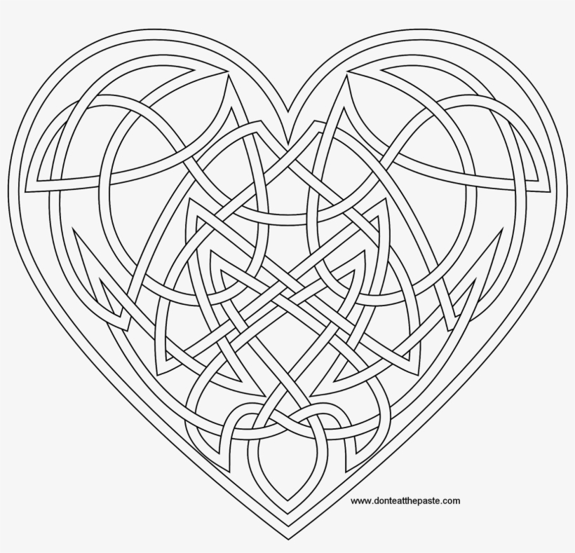 Knotwork Heart Coloring Page Also Available As A Transparent - Celtic Colouring Pages For Adults, transparent png #1277653