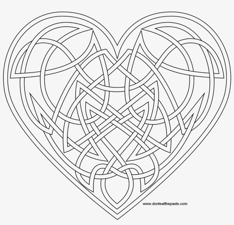Knotwork Heart Coloring Page Also Available As A Transparent Celtic Colouring Pages For Adults Free Transparent Png Download Pngkey