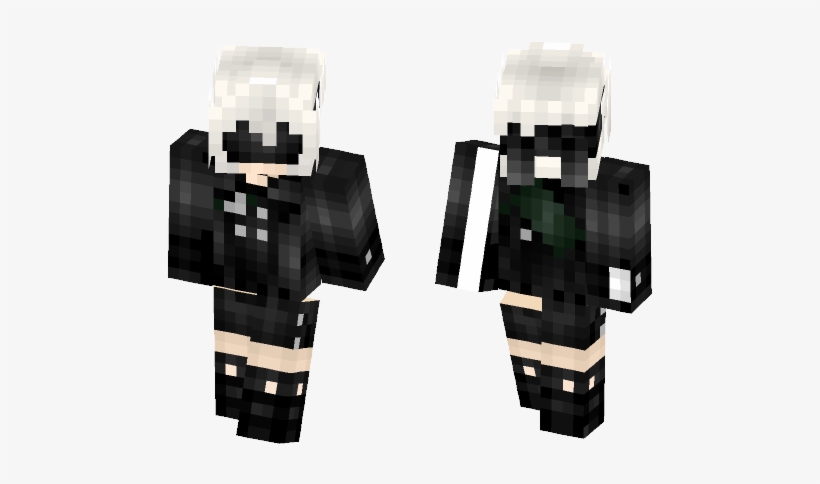 Nier Automata 9s - Atom Minecraft Skin, transparent png #1278917