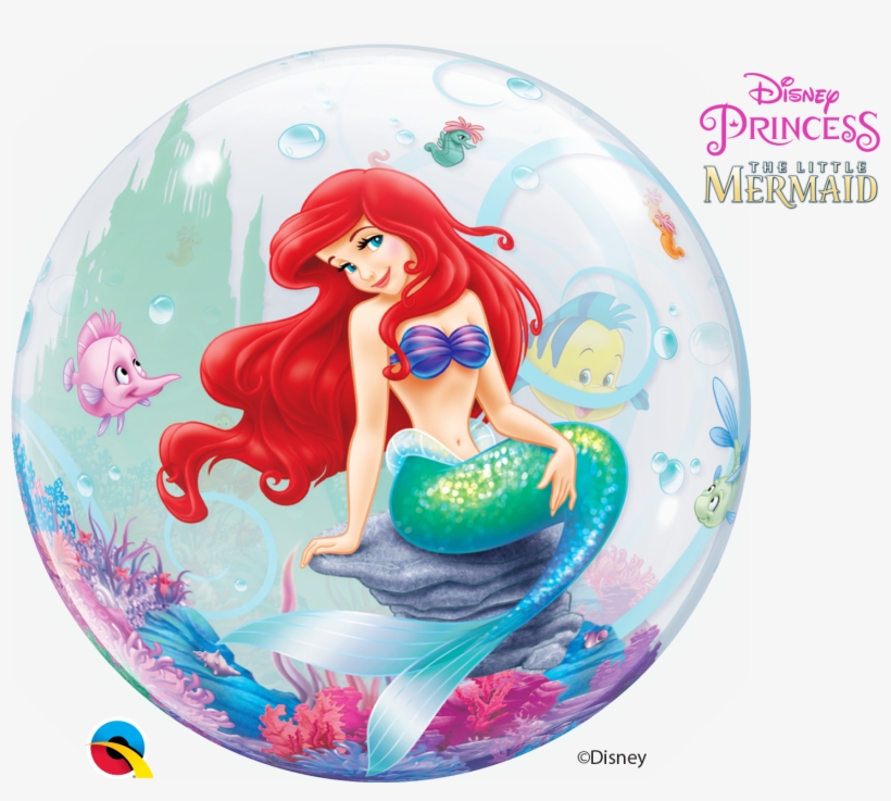 22″ Disney The Little Mermaid Bubble Balloon - Little Mermaid Bubble Balloon, transparent png #1278987