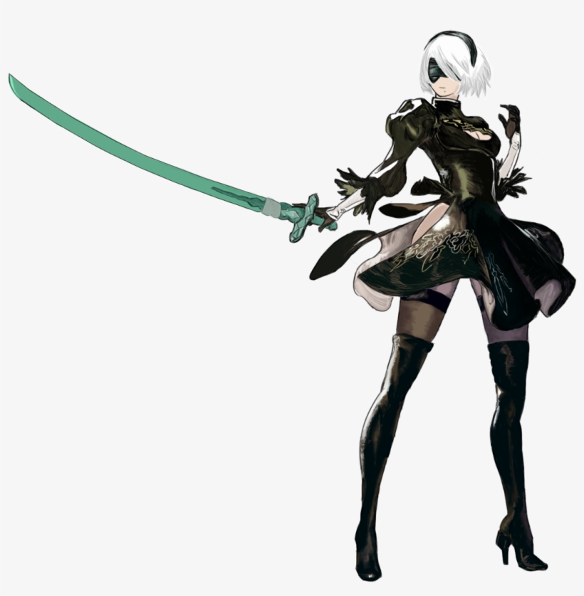 Genial El Personaje Anatómicamente Y El Vestido - Concept Art Nier Automata, transparent png #1279102