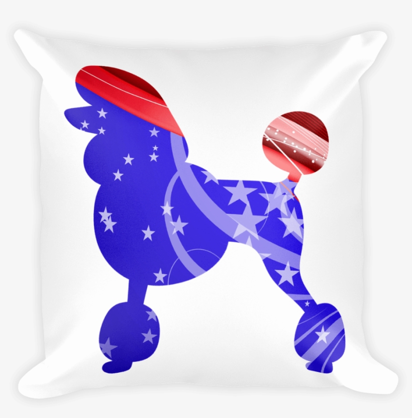 Poodle Patriotic Shape Decorative Pillow - Miniature Poodle, transparent png #1279491