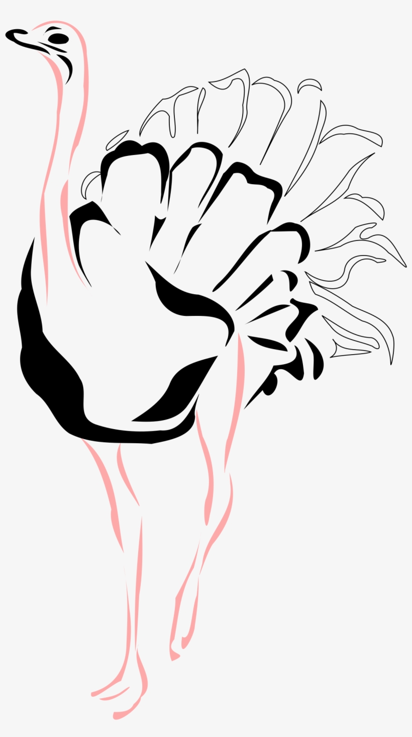 Big Image - Ostrich Stencil, transparent png #1279595