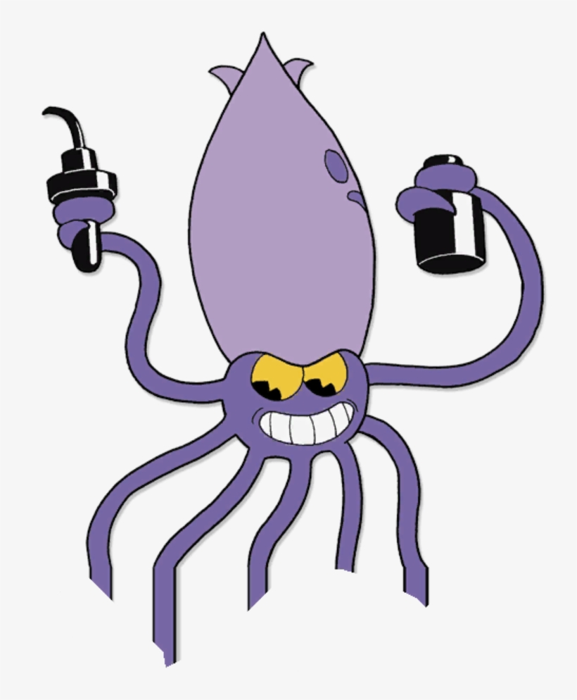 Squid - Cuphead Captain Brineybeard Squid, transparent png #1279686