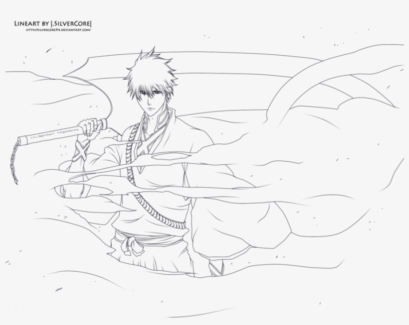 Ichigo Lineart By Silvercore94 - Ichigo Kurosaki, transparent png #1281423