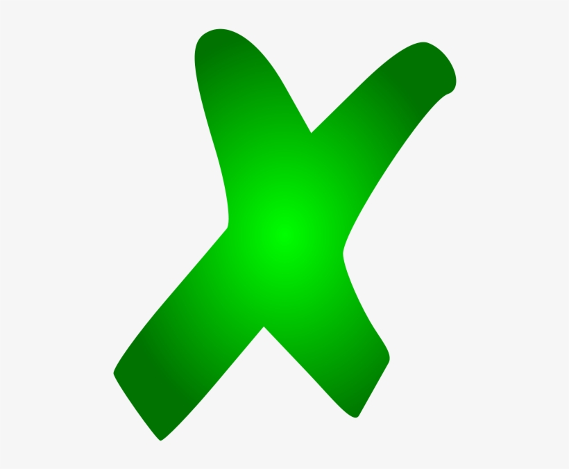 File - Green X - Svg - X Mark, transparent png #1281885