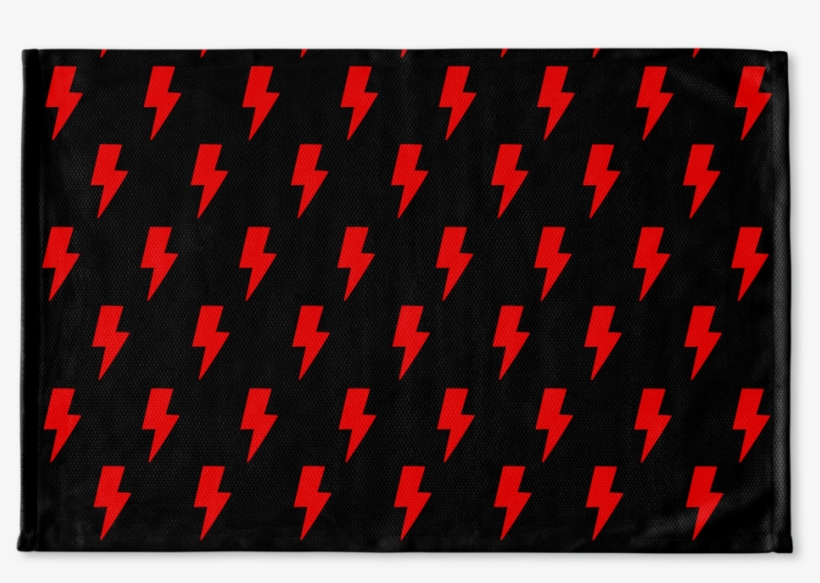 Red Lightning Bolts On Black Floormat - Parallel, transparent png #1282538