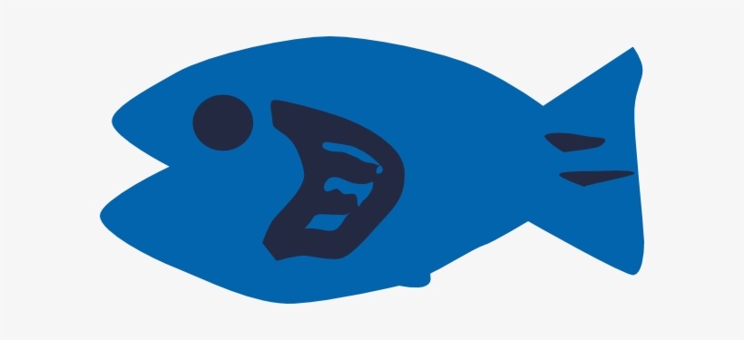 Cartoon Fish Clip Art - Blue Cartoon Fish, transparent png #1282821