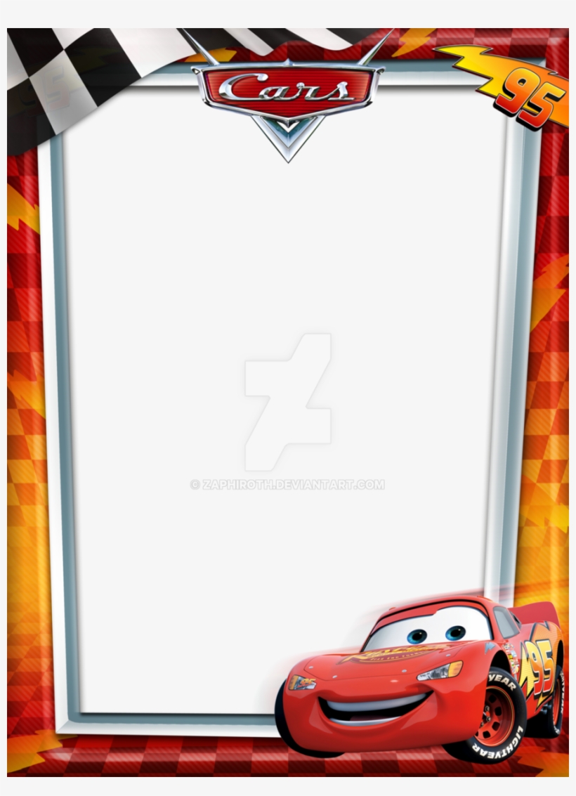 Custom Cars Lightning Mcqueen Pillowcase Cushion Cover - Cars Borders And Frames, transparent png #1282938