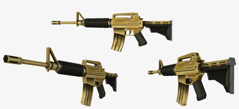 Golden M16 - Battlefield Heroes M16, transparent png #1283167