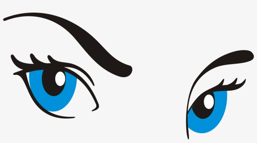 Blue Eyes Hi - Cartoon Eye With Eyebrow, transparent png #1283191