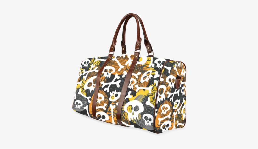 Sale Halloween Skull Theme Print Waterproof Canvas - Travel Bag Large, transparent png #1283472