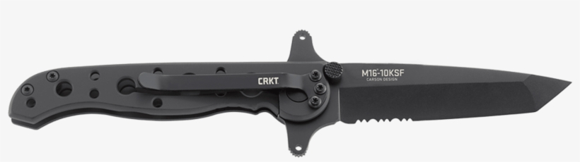 10ksf Tanto Black With Triple Point™ Serrations Stainless - Knife, transparent png #1283588
