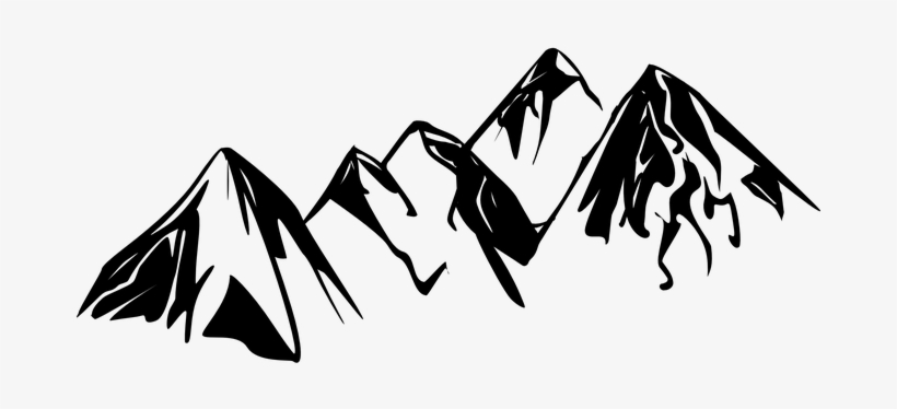 Mountain Top Clip Art - Mountains Clipart Black And White, transparent png #1283837