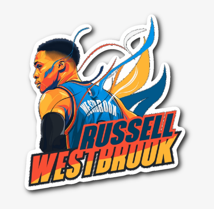 Sticker Russell Westbrook Vinyl Sticker - Graphic Design, transparent png #1284365