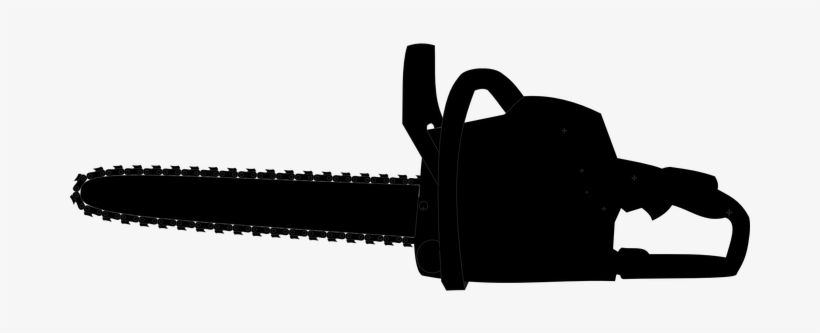 Chainsaw Black Silhouette Chain Tool Saw C - Chainsaw Clip Art, transparent png #1284366