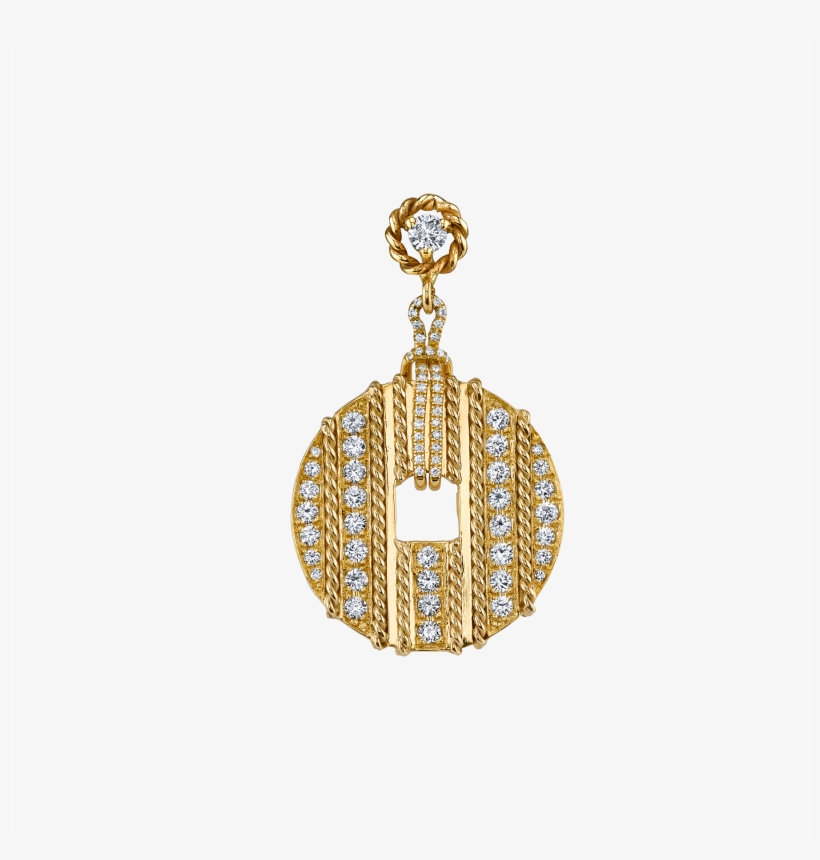 Diamond Spiral Coin Earring - Diamond Spiral Coin Earring 14k Yellow Gold White Diamond, transparent png #1285055
