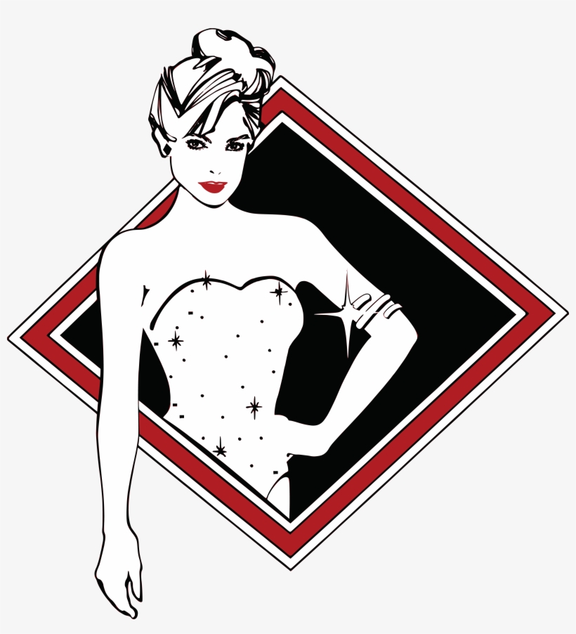 Free Clipart Of A Retro Beautiful Showgirl With A Sparkly - Clipart Showgirl, transparent png #1285122