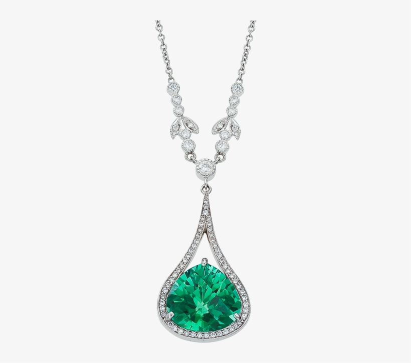 Green Diamond Png Necklace, transparent png #1285374