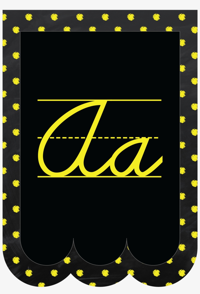 Chalkboard Bunting Banner Alphabet Polka Dot In Cursive - Miss Pretty London Purple Polka Dot Print Oyster Card, transparent png #1285428