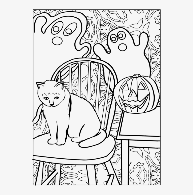 Poster Drawing Jack O' Lantern Zazzle Art - Cat Under Chair For Colouring, transparent png #1286795