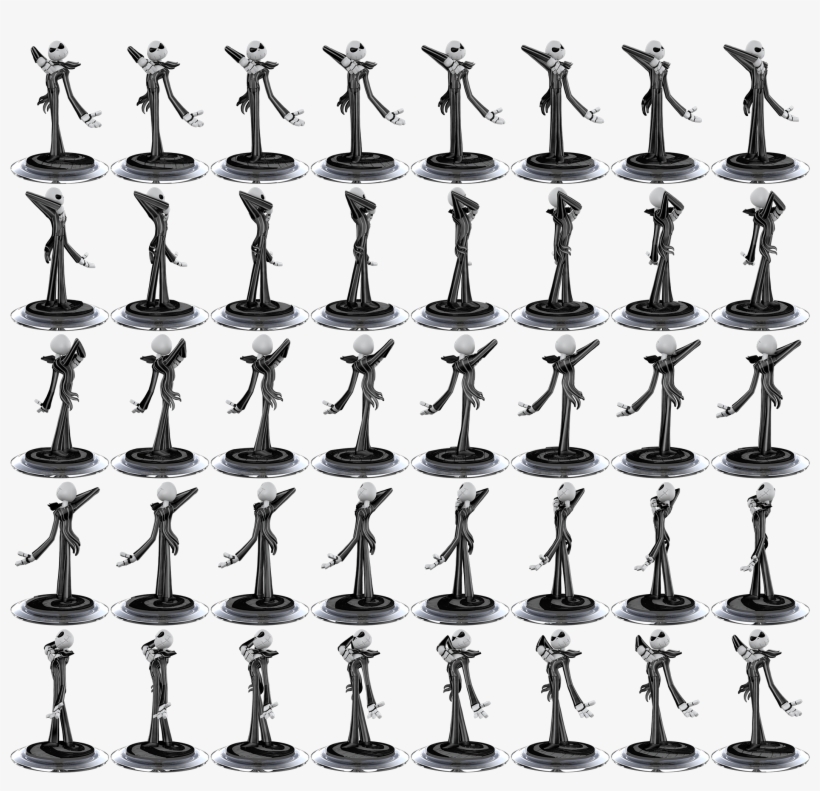 Jack Skellington Sprite - Jack Skellington Character Sheet, transparent png #1286843