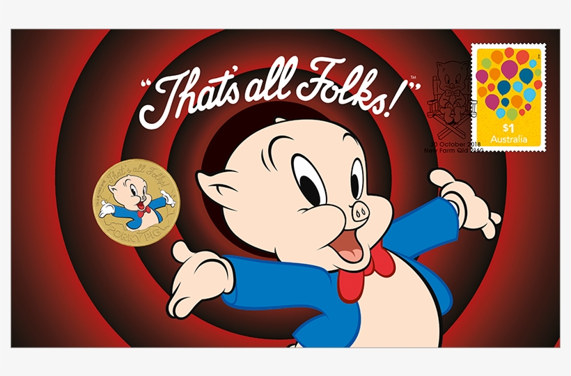 Porky Pig Postal Numismatic Cover, transparent png #1287049