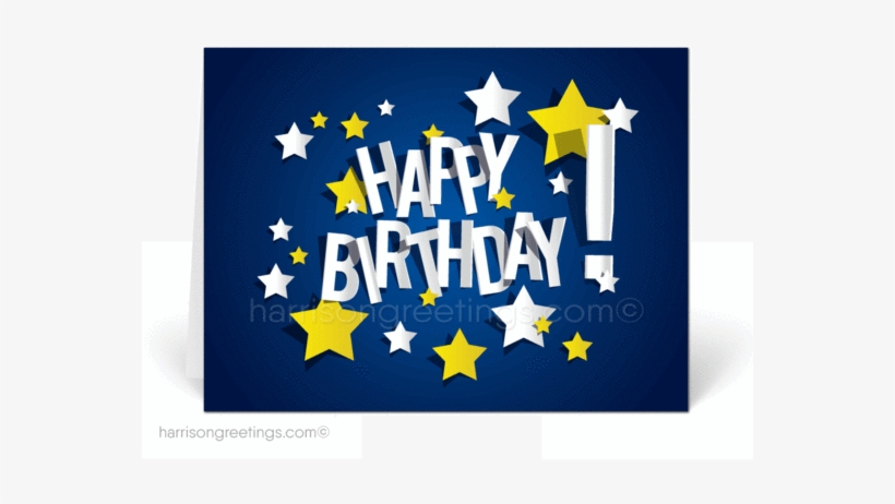 Happy Birthday Cards For Business - Happy Birthday Blue And Yellow, transparent png #1287128
