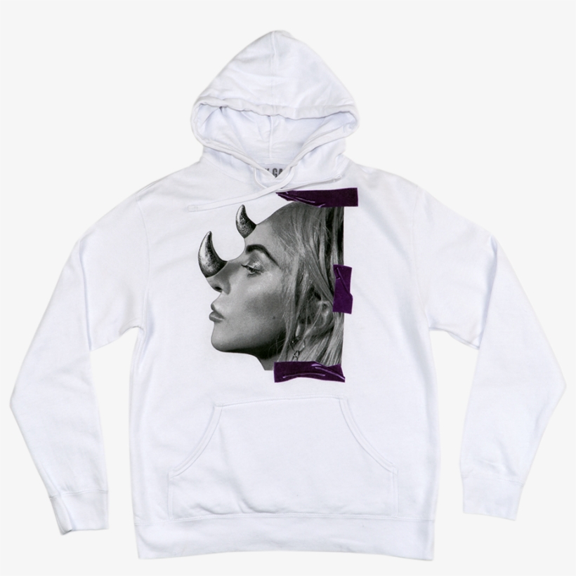 Horns White Hoodie - Sweatshirt, transparent png #1287526