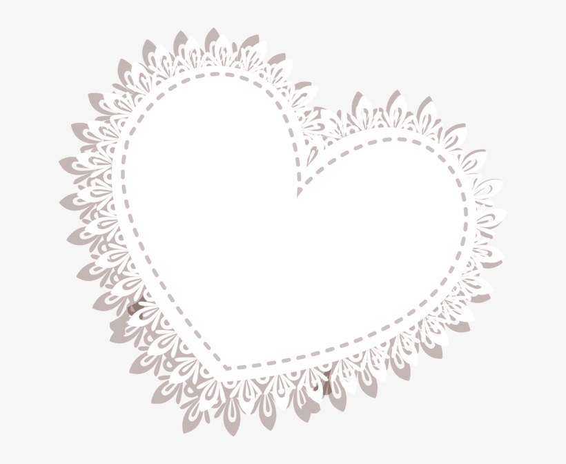 Lace White Heart Motif - Png White Lace Heart, transparent png #1288927