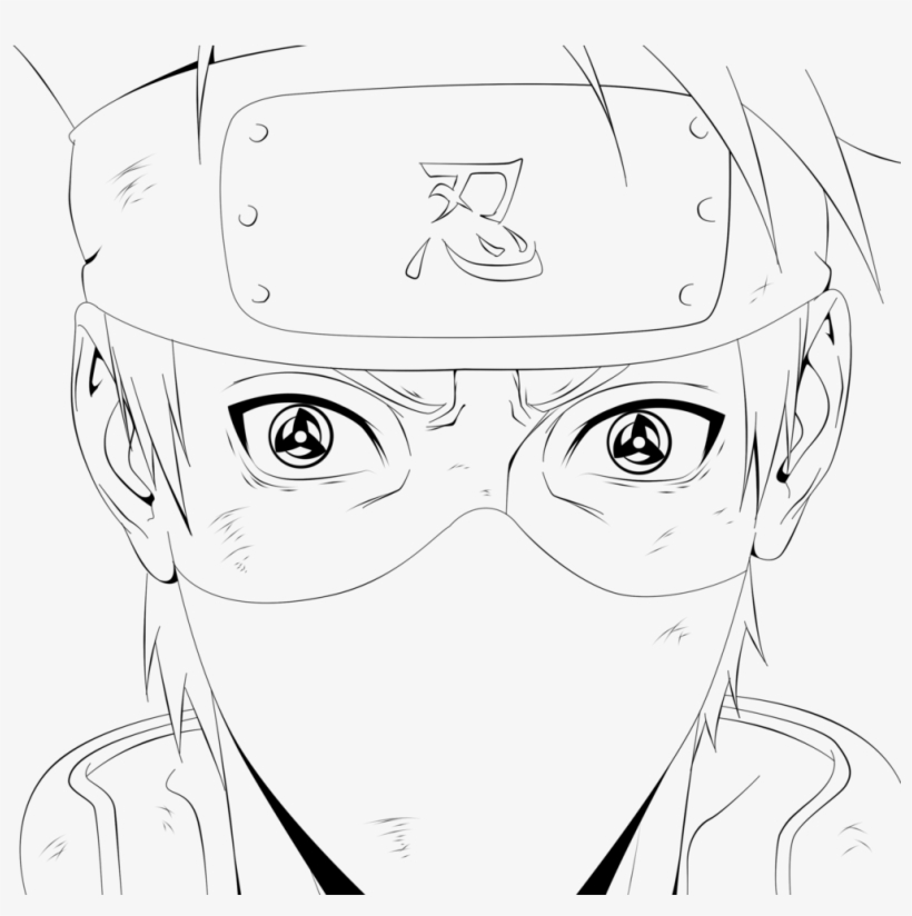 Sharingan No Kakashi Line By Xryuuzakii On Naruto Manga - Kakashi Hokage Coloring Page, transparent png #1288997