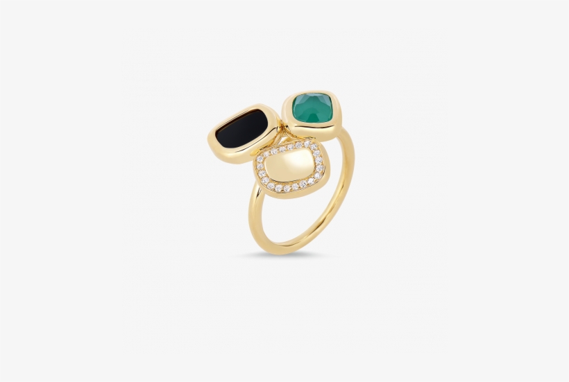 Roberto Coin Ring With Black Jade, Agate And Diamonds - Engagement Ring, transparent png #1289452