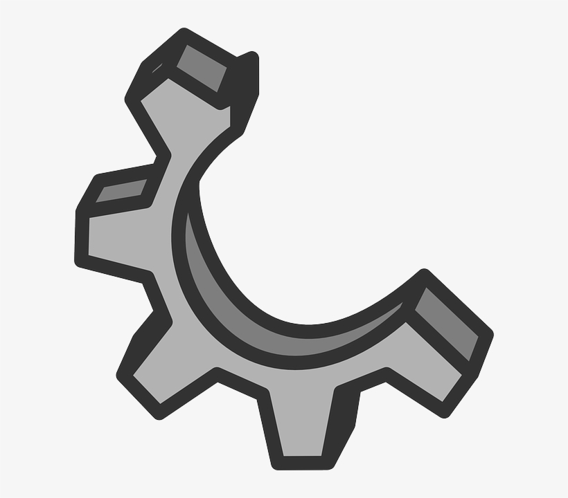 Model, Flat, Design, Theme, Gear, Icon, Designing - Half Gear Clipart, transparent png #1289630