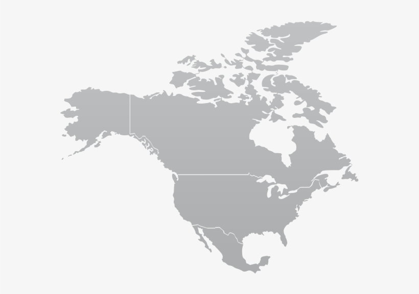 North America Continent Png Banner Transparent Library - North America Map Gray, transparent png #1290873