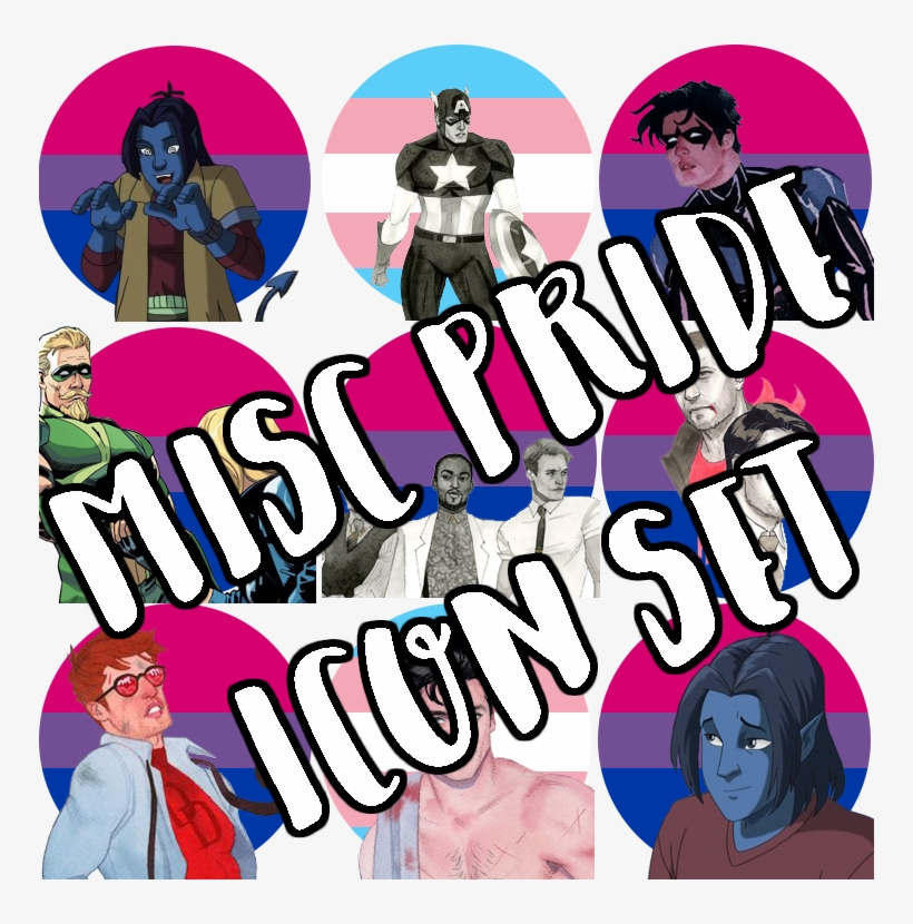 Misc Icons Ft Bucky Barnes, Frank Castle, Kurt Wagner, - Poster, transparent png #1290994