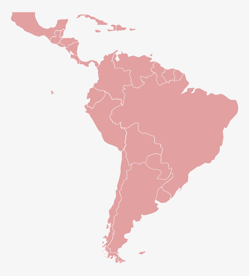 South America - Latin America Map Pink, transparent png #1291842