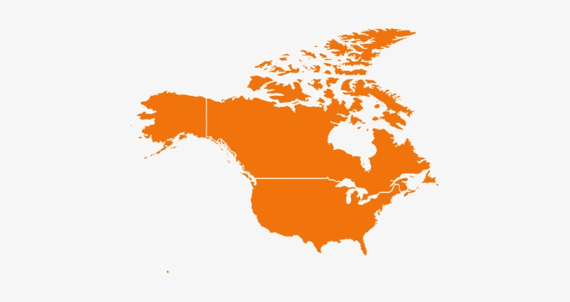 Na Map - North America Without Mexico, transparent png #1292209