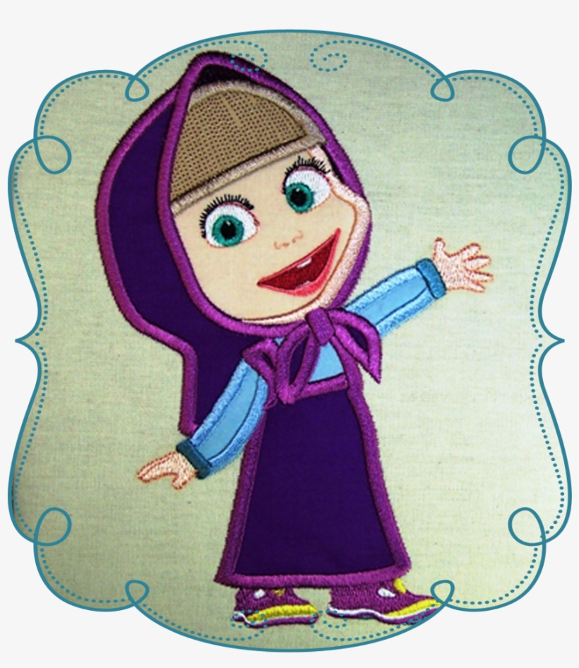 Large Marsha - Masha And The Bear Applique, transparent png #1292367