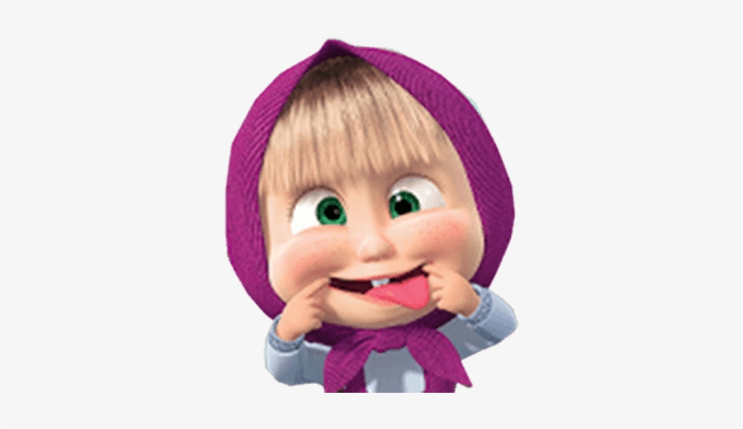 Masha Sticking Out Tongue - Masha And The Bear, transparent png #1292590