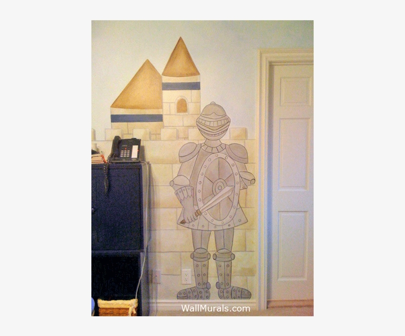 Knight Guarding Castle Wall Mural - Mural, transparent png #1293628