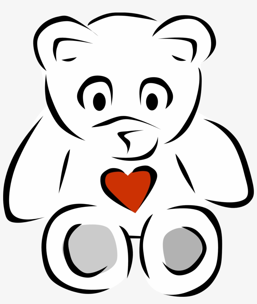 Teddy Bear Black And White Black And White Of Bears - Teddy Bear Clip Art, transparent png #1293634