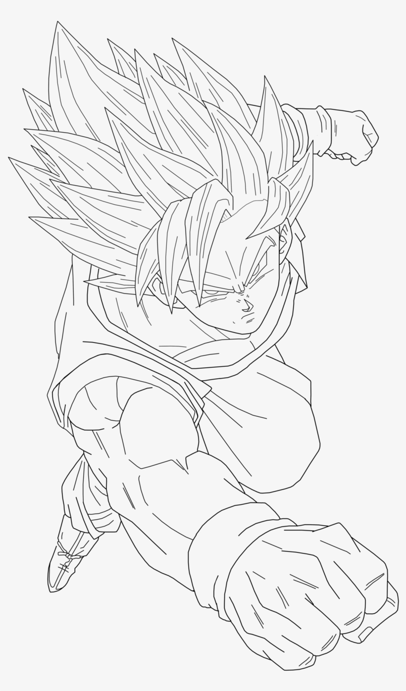 Super Saiyan 2 Goku Version 2 Lineart By Brusselthesaiyan - Goku Super Sayajin 2, transparent png #1293969