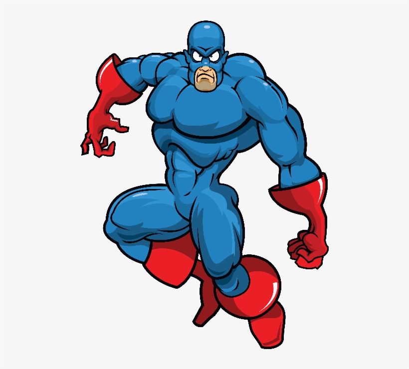 Blue Villain Mascot - Super Villain Cartoon, transparent png #1294333