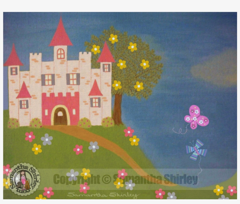 Kids Art Print Of Flutterbugs Palace Painting - Castle, transparent png #1294454