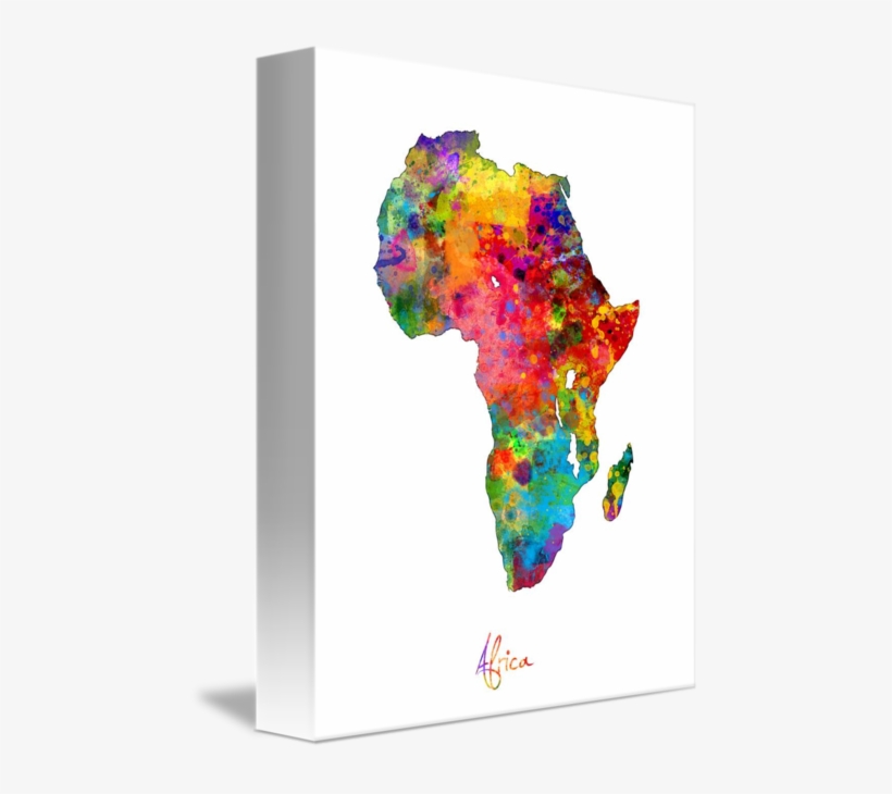 Africa Watercolor Map By Michael Tompsett Clip Art - Michael Tompsett Art Map, transparent png #1294624